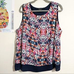 ALICE COLLECTION Faux Tye Dye Print Sleeveless Top Size 2X